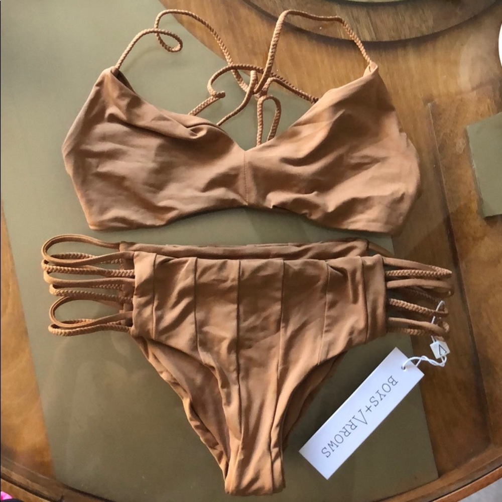 MOCHA/BRONZE BOYS + ARROWS BIKINI. NWT! Small.